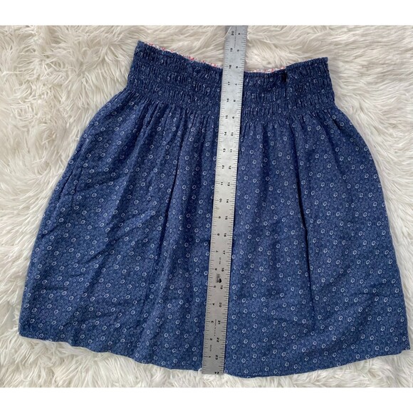 Reversible Skirt Red White Blue Flowers Size XS/S - Picture 5 of 6